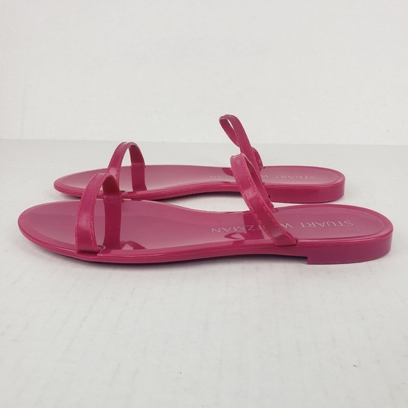 Stuart Weitzman Women's Sawyer Jelly Slide Sandals Pink - Picture 5 of 10